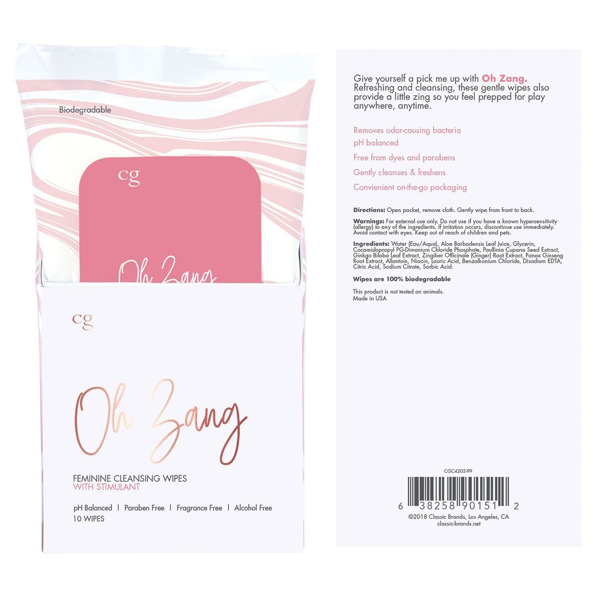 Crazy Girl Oh Zang 10pc Disp Stimulating Wipes - Image 2
