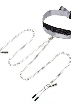 Fifty Shades - Play Nice Satin Collar & Nip Clamps