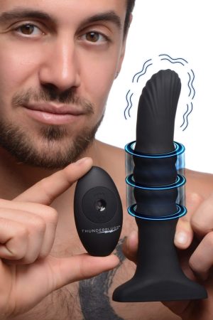 Sliding Shaft Silicone Anal Vibrating Plug