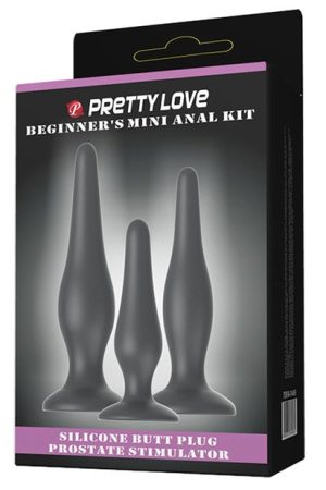 Pretty Love Beginner's Mini Anal Kit Black Set Of 3