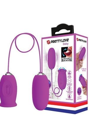 Pretty Love Daisy Silicone Licker Plus Egg - Fuchsia