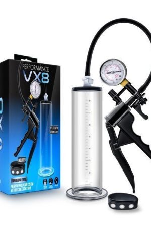 PERFORMANCE VX8 PREMIUM PENIS PUMP SYSTEM W/ SILICONE COCK STRAP CLEAR