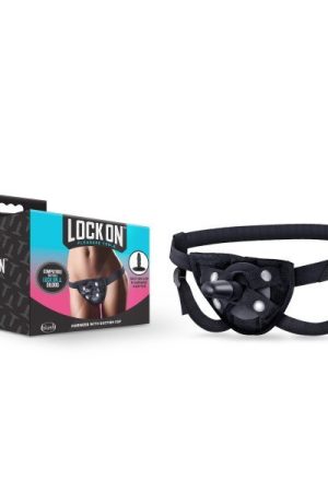 LOCK ON STRAP ON HARNESS BLACK
