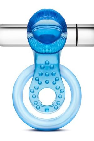 STAY HARD 10 FUNCTION VIBRATING TONGUE RING BLUE