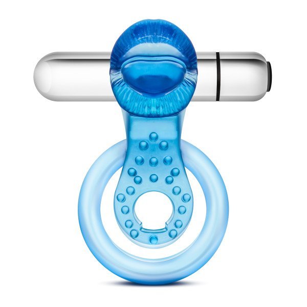 STAY HARD 10 FUNCTION VIBRATING TONGUE RING BLUE