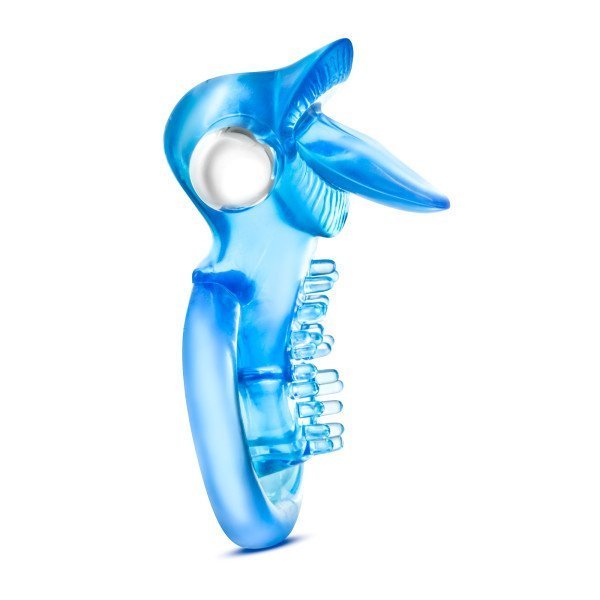 STAY HARD 10 FUNCTION VIBRATING TONGUE RING BLUE - Image 3