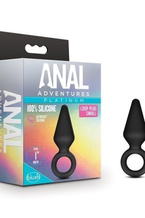 Blush Anal Adventures Platinum Silicone Loop Plug - Small Black