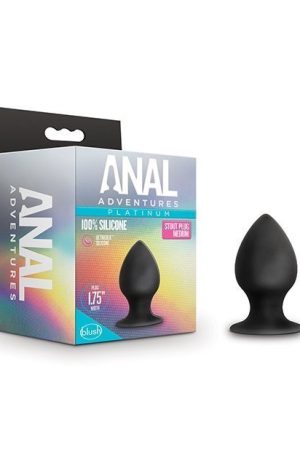 Blush Anal Adventures Platinum Silicone Anal Stout Plug - Medium Black
