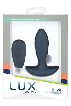Lux Active Throb Anal Pulsating Massager W/remote - Dark Blue