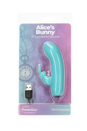 POWER BULLET ALICES BUNNY 4IN 10 FUNCTION BULLET TEAL