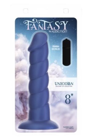 FANTASY ADDICTION 8IN UNICORN BLUE W/ BULLET