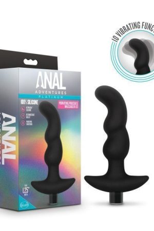 ANAL ADVENTURES PLATINUM SILICONE VIBRATING PROSTATE MASSAGER 03 BLACK