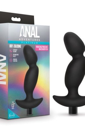 ANAL ADVENTURES PLATINUM SILICONE VIBRATING PROSTATE MASSAGER 04 BLACK