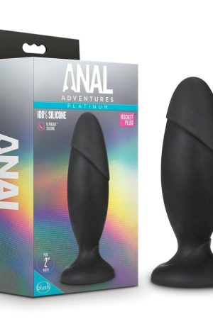 ANAL ADVENTURES PLATINUM SILICONE ROCKET PLUG BLACK