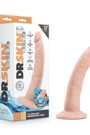 DR. SKIN GLIDE 7.5 SELF LUBRICATING DILDO VANILLA "