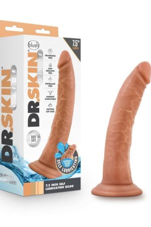 Dr. Skin Glide 7.5In Self Lubricating Dildo Mocha