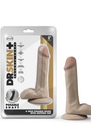 DR. SKIN PLUS 6IN POSEABLE DILDO VANILLA