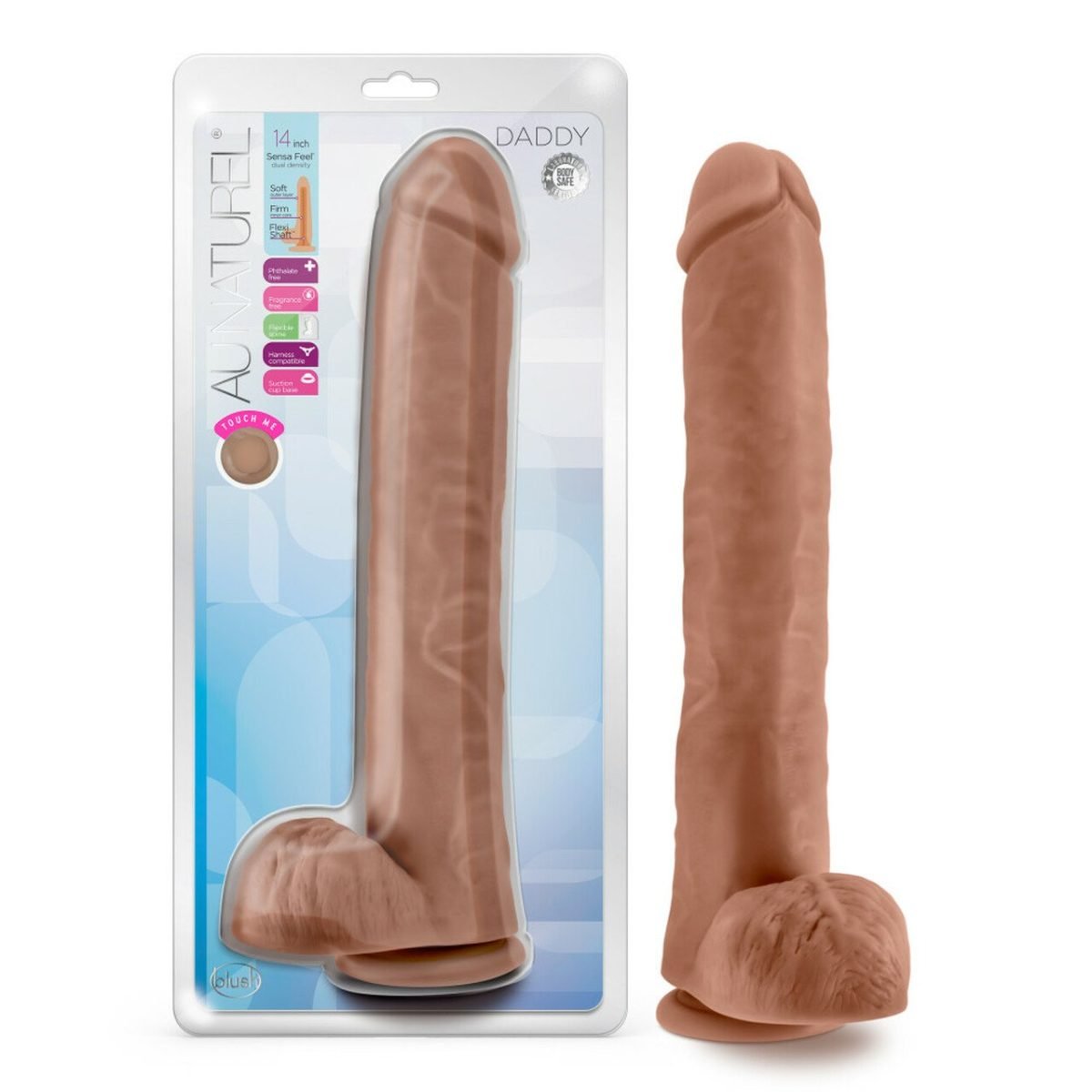 Au Naturel Daddy 14In Dildo Mocha