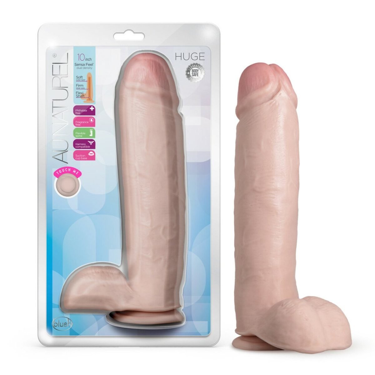 Au Naturel Huge 10In Dildo Vanilla