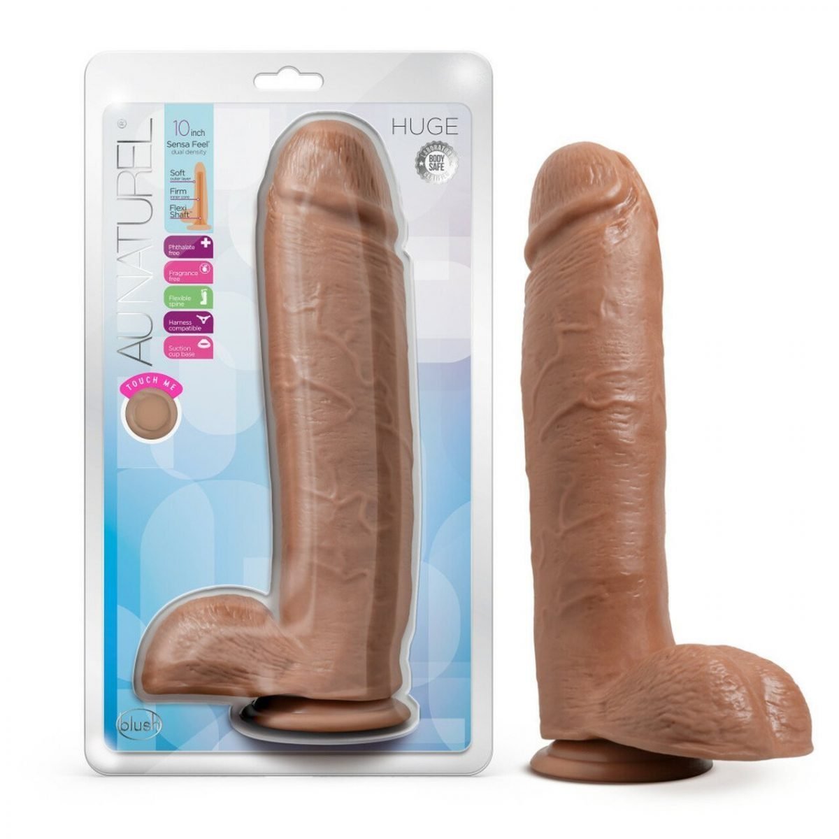 Au Naturel Huge 10In Dildo Mocha