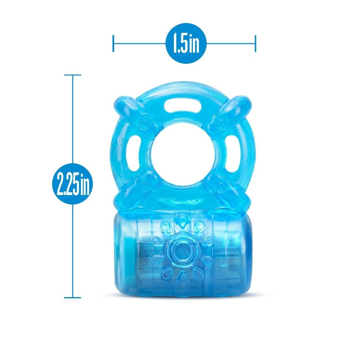 STAY HARD RECHARGEABLE 5 FUNCTION COCK RING BLUE - Image 2