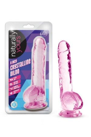 Naturally Yours 8In Rose Crystalline Dildo