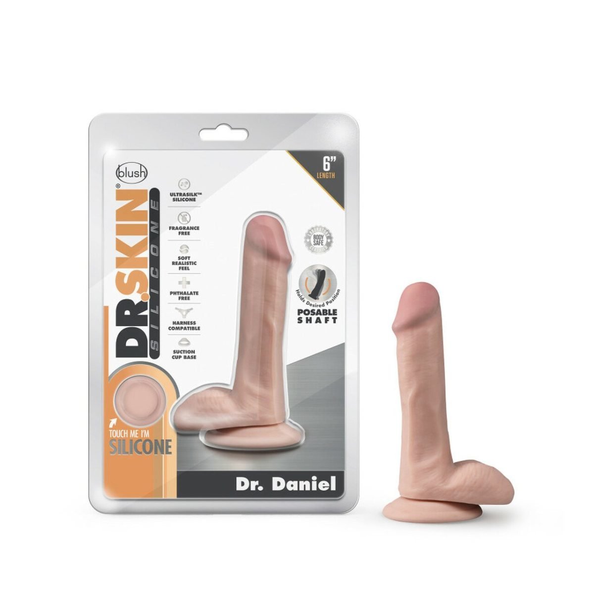 Dr Skin Silicone Dr Daniel 6In Dildo Vanilla