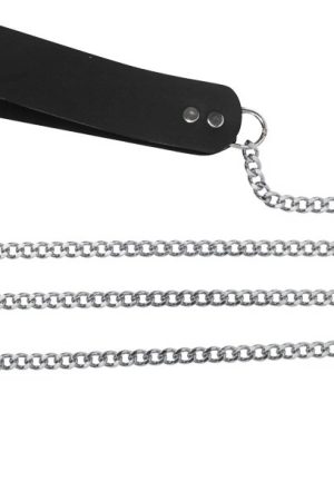 4Ft Chain Leash W/ Leather Handle