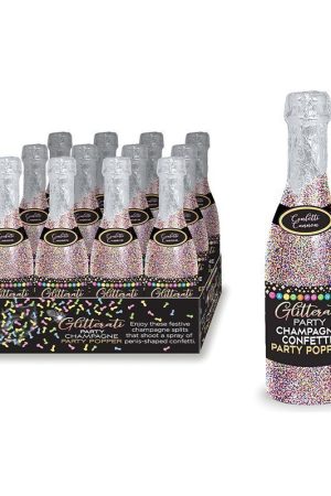 Glitterati Champagne Confetti Poppers 12Pc Display