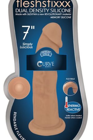 FLESHSTIXXX 7IN SILICONE DILDO NO BALLS LATTE