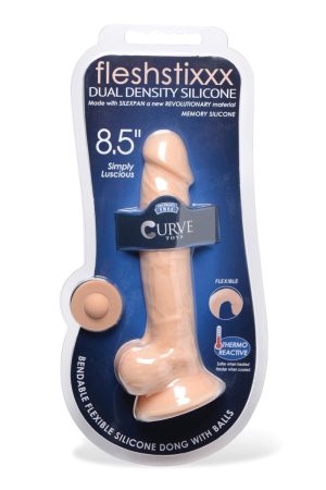 FLESHSTIXXX 8.5 IN SILICONE DILDO W/ BALLS VANILLA
