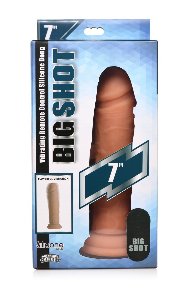 Big Shot 7In Vibrating Dildo W/O Balls & Remote