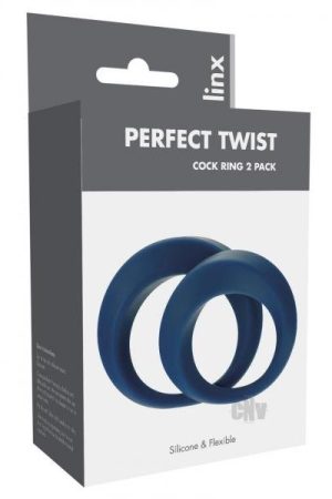 Linx Perfect Twist Cock Ring Set Blue Os