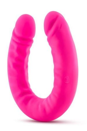 Ruse 18 inches Silicone Slim Double Dong Hot Pink