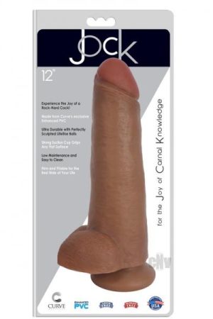 Jock Realistic Dildo W/balls 12 Caramel