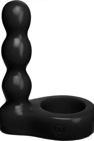 The Double Dip 2 Silicone Dual Penetration C Ring Black
