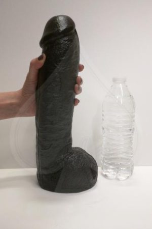 Vac U Lock Code Black Realistic Hung Dildo 12 inches