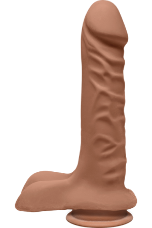 The D Super D 8 inches Dildo with Balls Caramel Tan