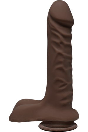 The D Super D 8 inches Dildo with Balls Chocolate Brown
