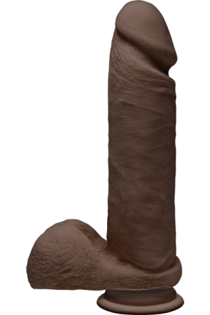 The D Perfect D 8 inches Dildo with Balls Chocolate Brown