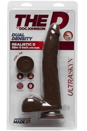 The Realistic D Slim W/balls 9 Chocolat