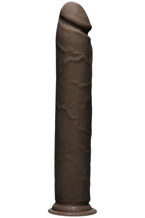 The D Realistic D 12 inches Chocolate Brown Dildo