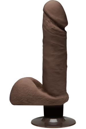 The D Perfect D Vibrating Dildo 7 inch Chocolate Brown