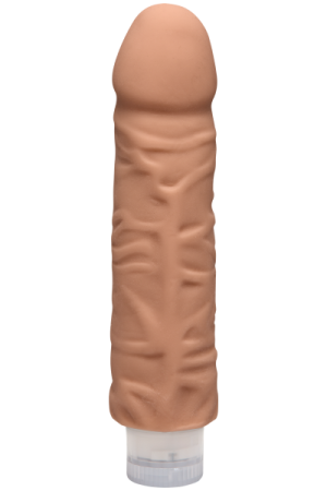 The D Shakin D 7 inch Vibrating Dildo Caramel Tan
