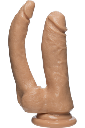 The D Double Dippin D Dildo Firmskyn Vanilla Beige