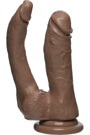 The D Double Dippin D Dildo Firmskyn Brown
