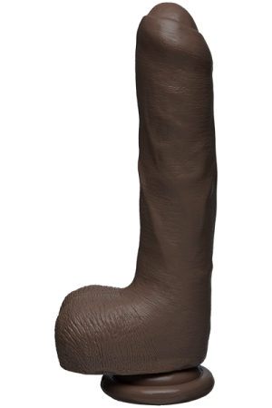 The D Uncut D 9 inches With Balls Firmskyn Brown Dildo