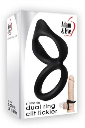 Silicone Dual Ring Clit Tickler Black