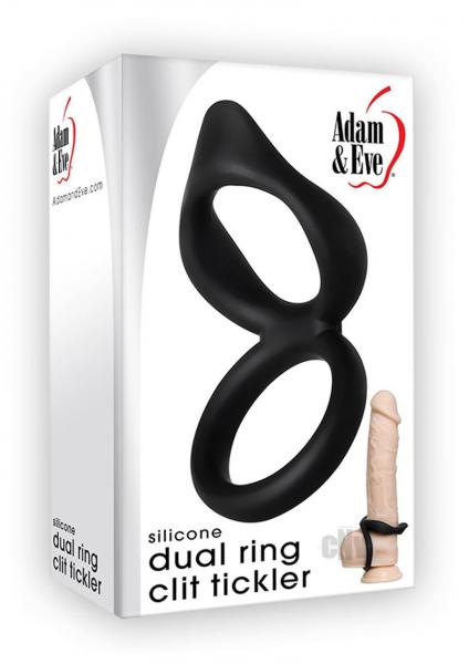 Silicone Dual Ring Clit Tickler Black