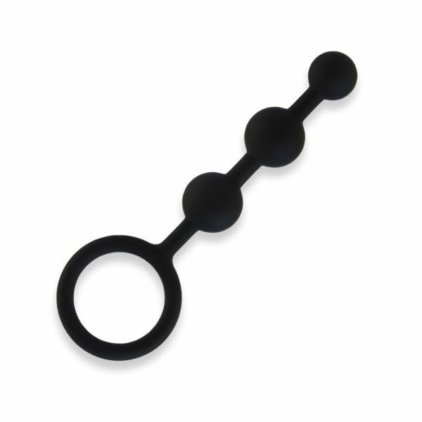 All About Anal Silicone Anal Beads 3 Balls Black